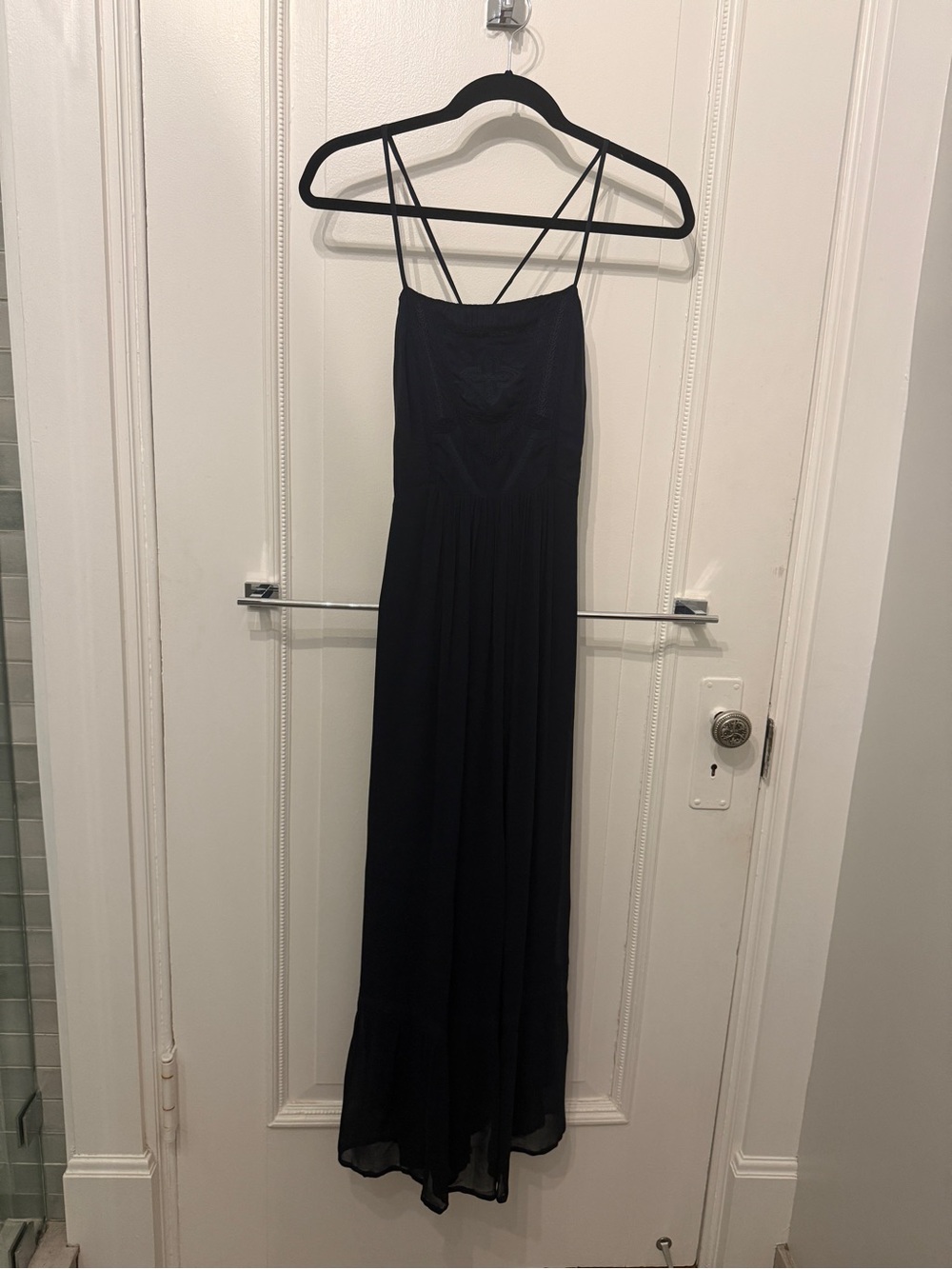 ba&sh Navy Strappy Maxi Dress with Delicate Back Detail